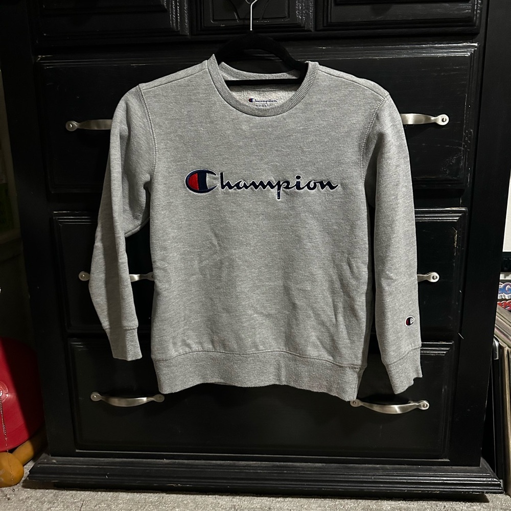 Champion Women's Gray Sweatshirt with Logo